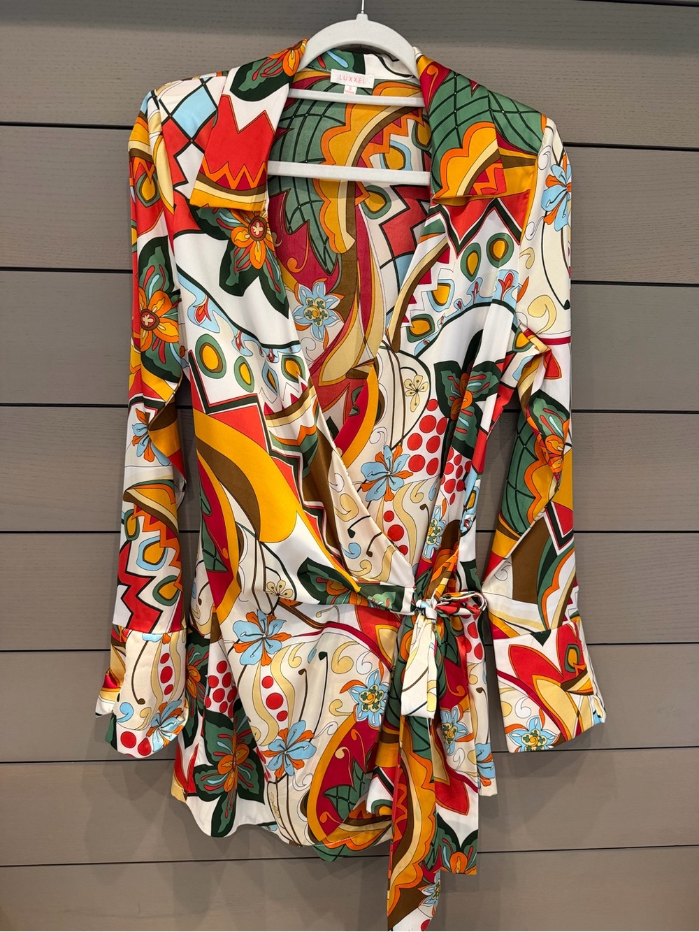 Small luxxel Bold Multicolor Floral Wrap romper